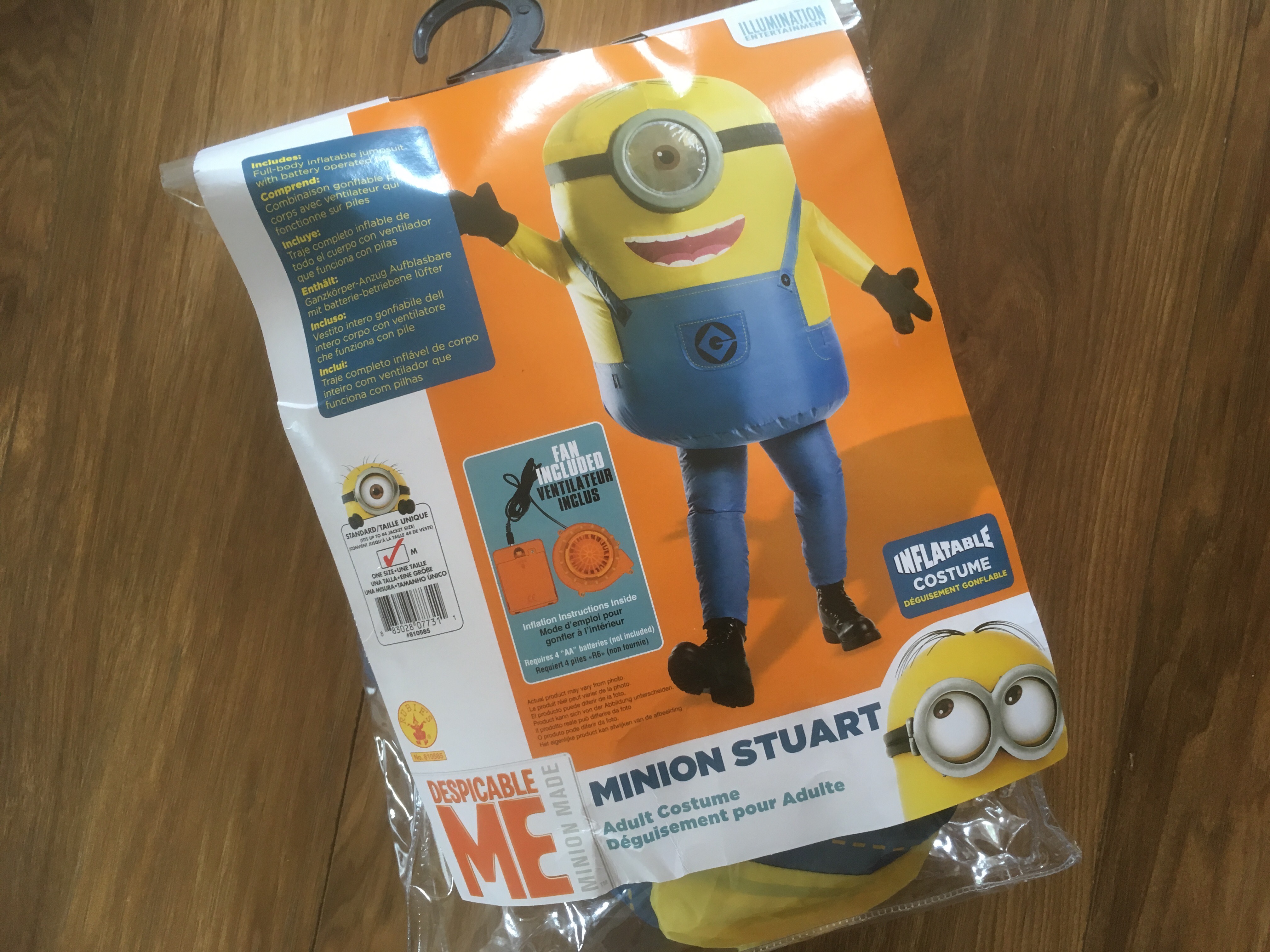 Rubie's COSTUME HINCHABLE STUART MINION ADULTO ragazzi, As Shown